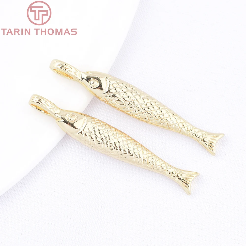 (9936) 24K Gold Color Brass Autumn Knife Fish Shaped Charms Pendants High Quality DIY Jewelry Making Findings Wholesales