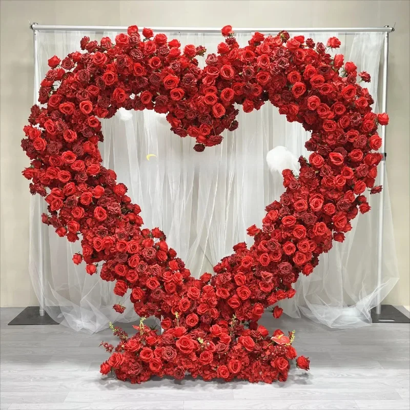 

Arch148 red rose heart Arch silk flower arch wedding arch backdrop for wedding party decoration