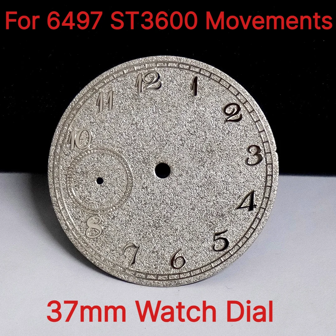 mostrador-de-relogio-prateado-com-textura-fosca-de-37mm-para-6497-com-ponteiros-sem-marcadores-luminosos-mostrador-de-substituicao-para-movimentos-eta6497-st3600