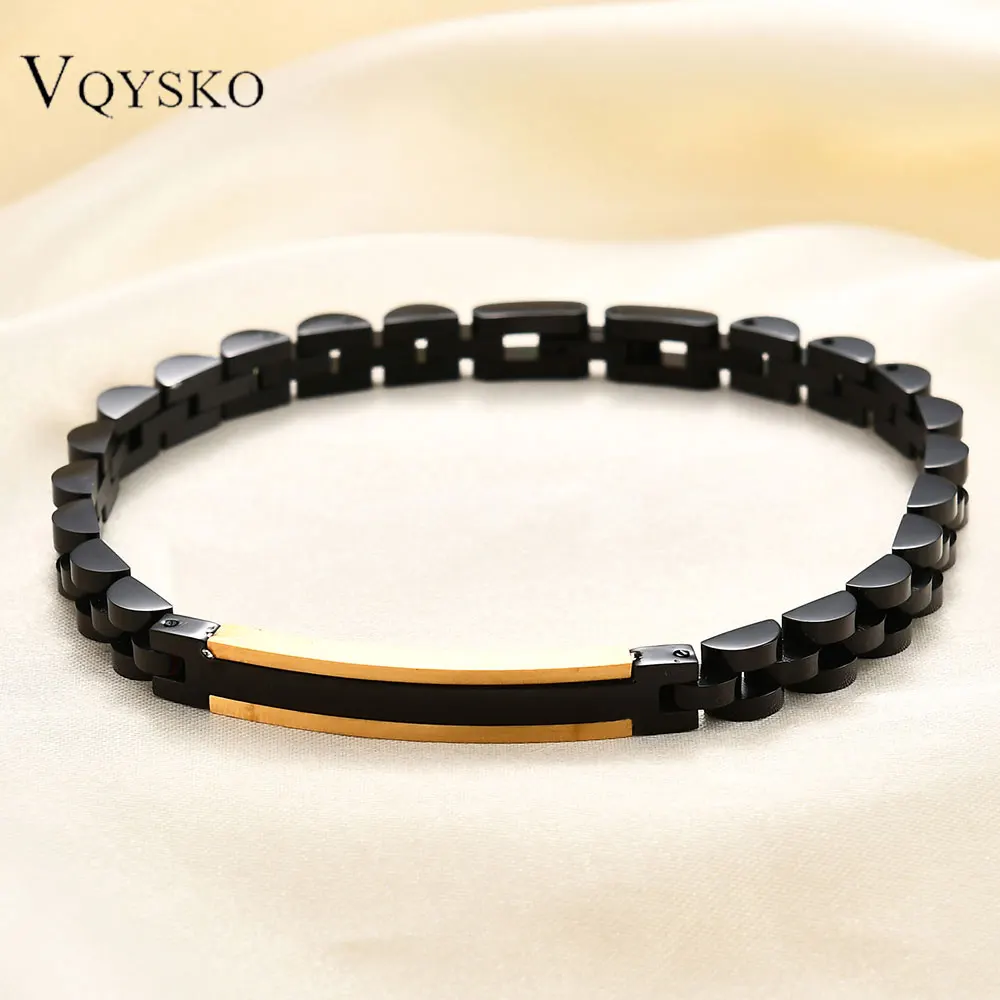 New 6MM Laser Logo Bracelets For Men Women Personalized Stainless Steel Strap Bracelet Couple Fashion Jewelry Gift