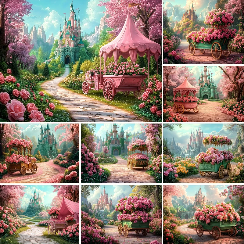 

LS Photography Background Fantasy Castle Float Newborn Birthday Party Baby Shower Art Portrait Decor Backdrop Photo Studio