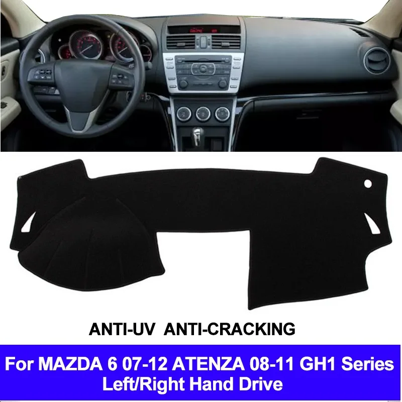 For MAZDA 6 2007 - 2012 ATENZA 2008- 2011 GH1 Series LHD RHD Car Dashboard Cover Dash Mat Carpet Cape 2 Layers Auto Sunshade
