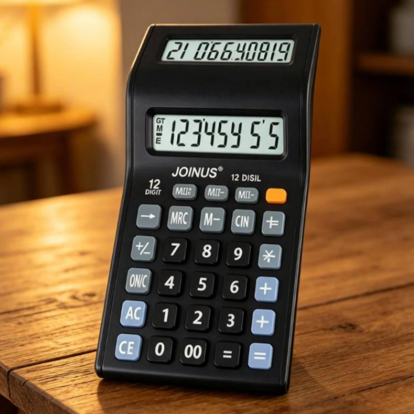 Two-screenScreen Calculator Angled Display Solar Battery Calculator for Desk