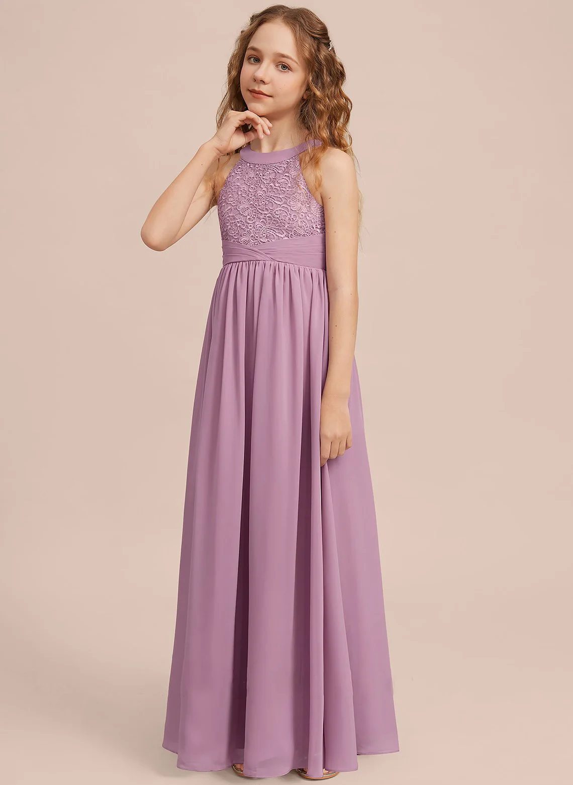 Yzymanual room chiffon Spitze Teenager Brautjungfer Kleid benutzer definierte ah Wort in Unison Bankett Kleid