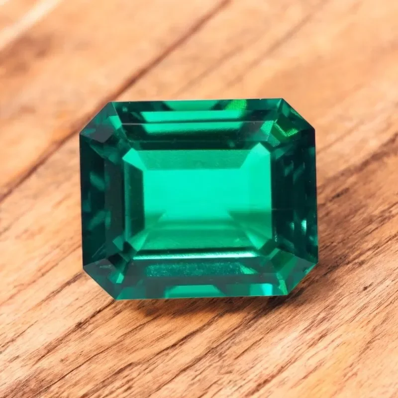 

Hydrothermal Colombia Emerald Rectangle Shape Size 10x12mm For Diy Jewelry Making Materials Selectable AGL Certificate