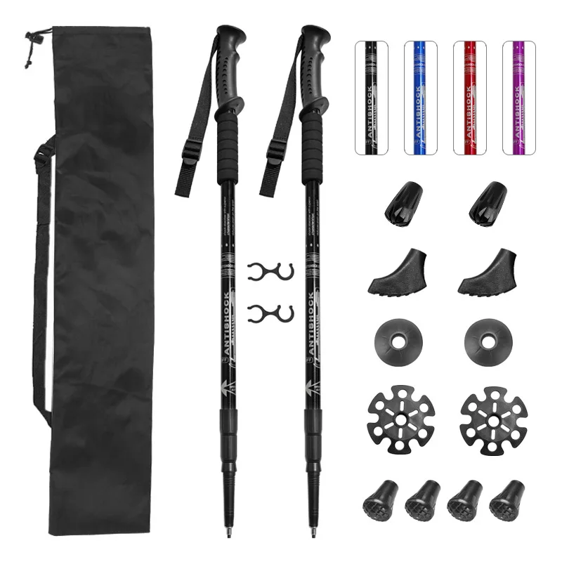 

Outdoor Three-section Mountaineering Pole Straight Handle Set, Monochrome Bazooka Set