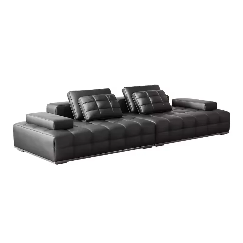 

*# Modern Minimalist Modular Sofa Italy Living Room Furniture Couch Set Wooden Synthetic Leather 2 Seat Sectional Recliner Sofa