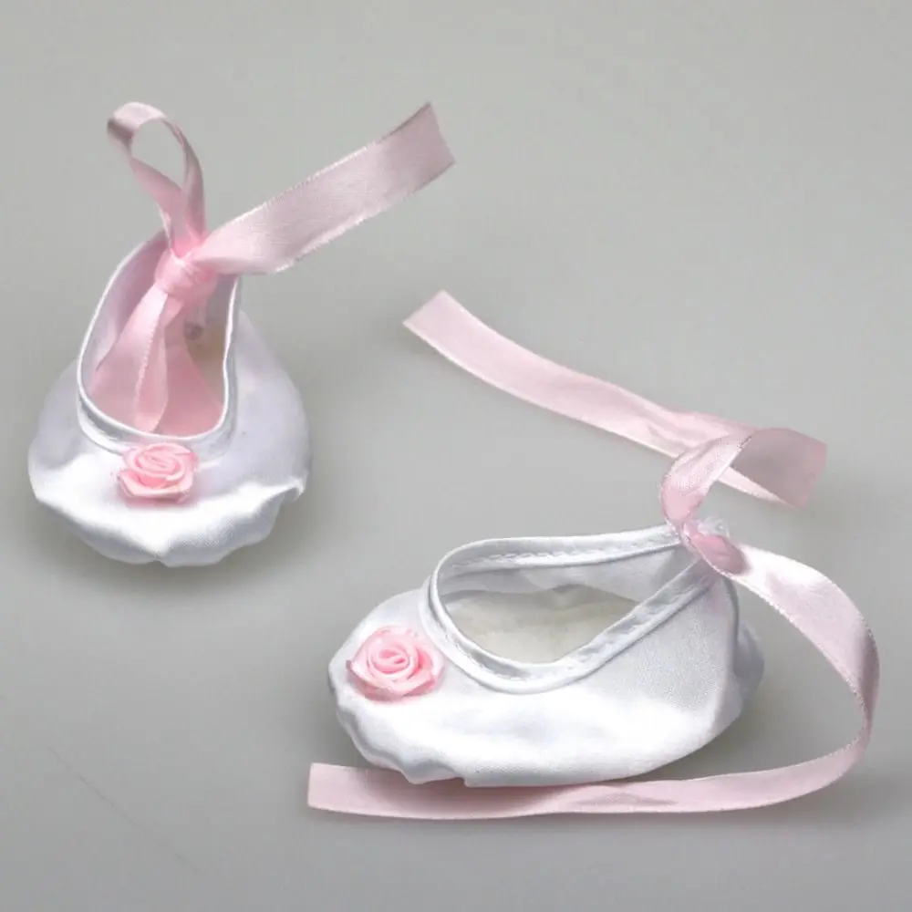 1 Pair Doll Accessories Cloth Bow Doll Shoes Low Top Handmade Mini Ballet Shoe Bowknot Simulated Doll Mini Shoes 18inch Doll