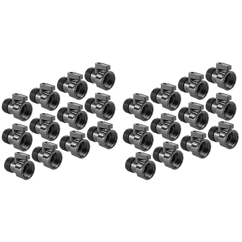 RABIT AS59~ 24 Pack 3/4Inch Garden Hose Shut Off Valve- Standard Water Shutoff Valve Shut-Off Ball Valve Thread Connector