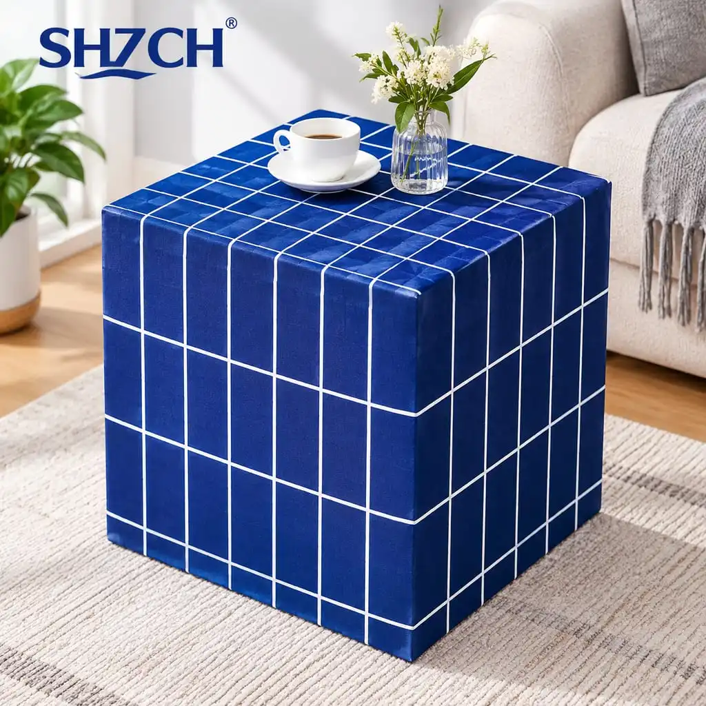 MOMO Royal Blue Glaze Tea Table Texture Korean Mosaic Magic Cube Table Square Nordic Geometry Homestay Cafe