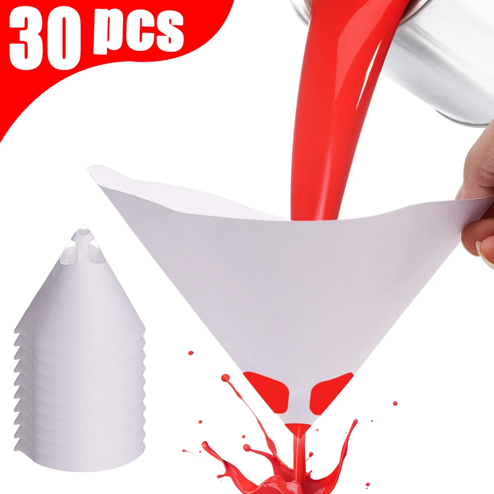 Disposable Automotive Paper Funnel Paint Spraying Mesh Purification Filter Funnels White Thickened Filters Paper Strainer