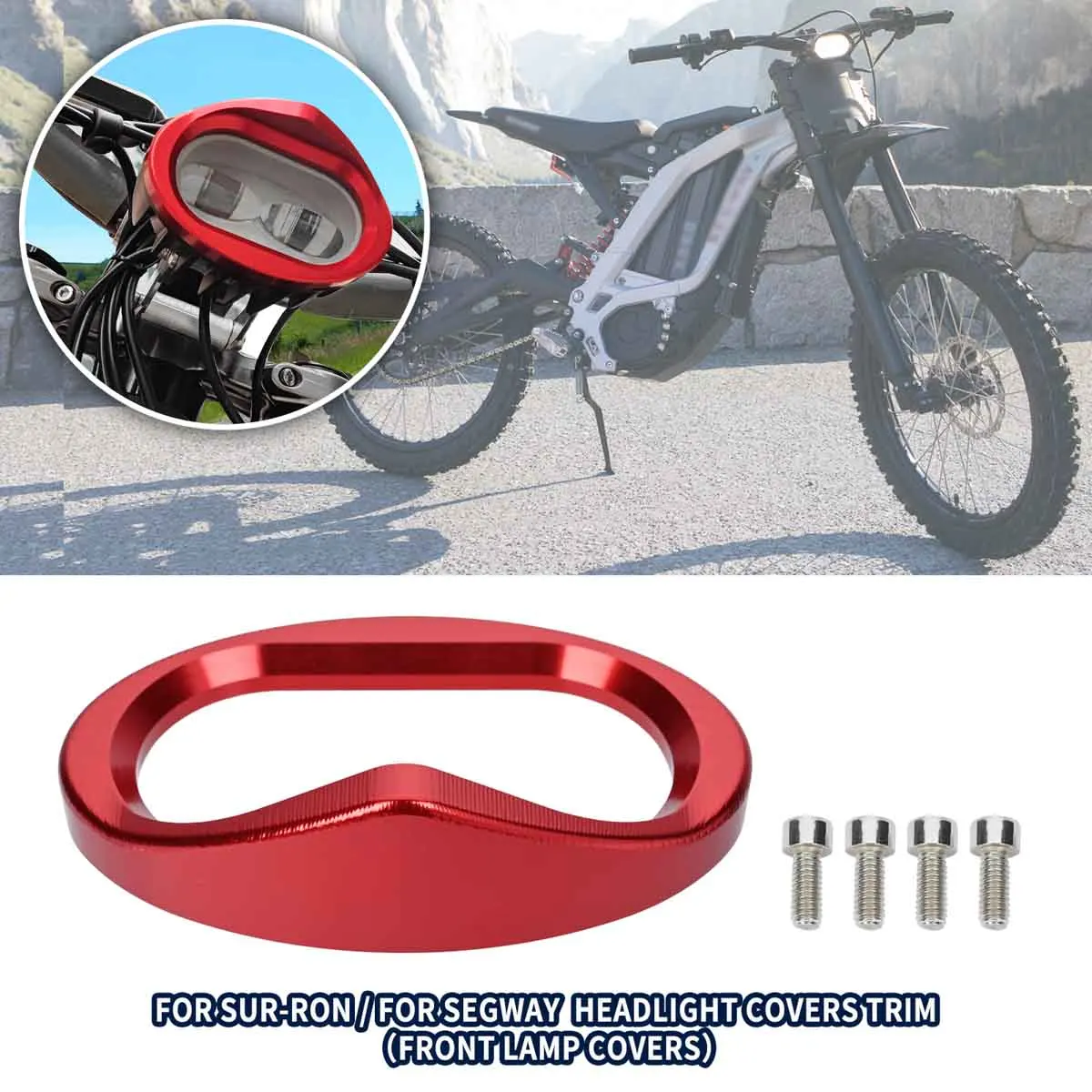 

Motorcycle Headlight Covers Trim Front Lamp Decorative Covers Bracket Red Black 6061 Aluminum For Sur Ron for Segway Dirt Bike