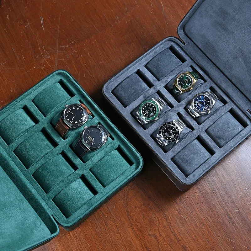 Leather Watch Box 8 Slot Watches Storage Box Portable Travel Mechanical Watch Organizer Boxes Men's Watches Packaging Boxes