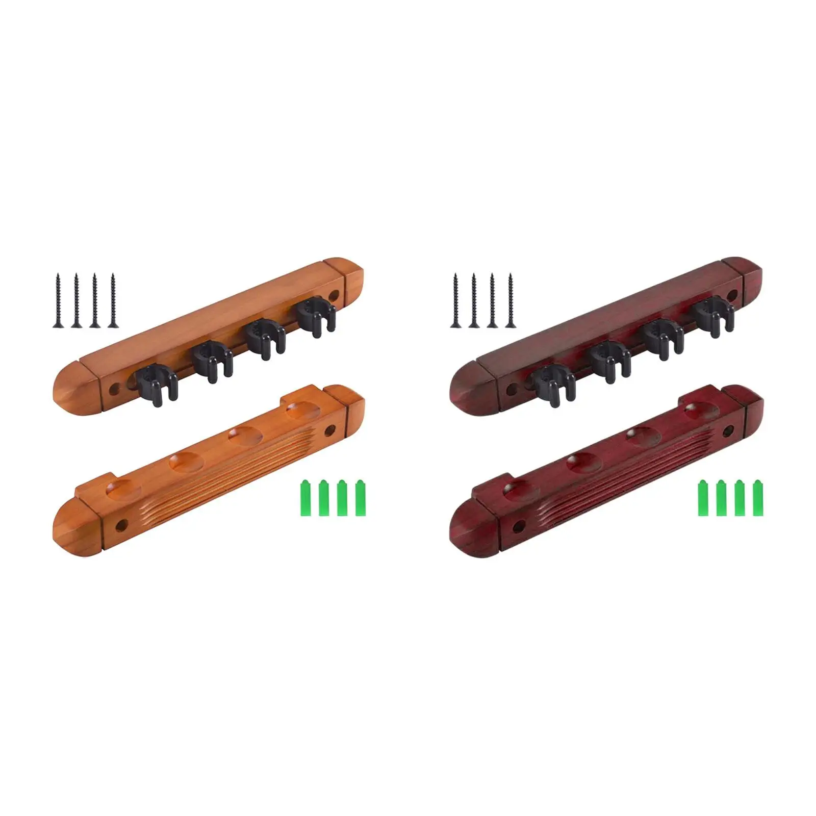 Billiard Cue Claw Billiards Foot Rest Storage Fishing Rod Holder Wall Rack with 4 Cue Clips Holder