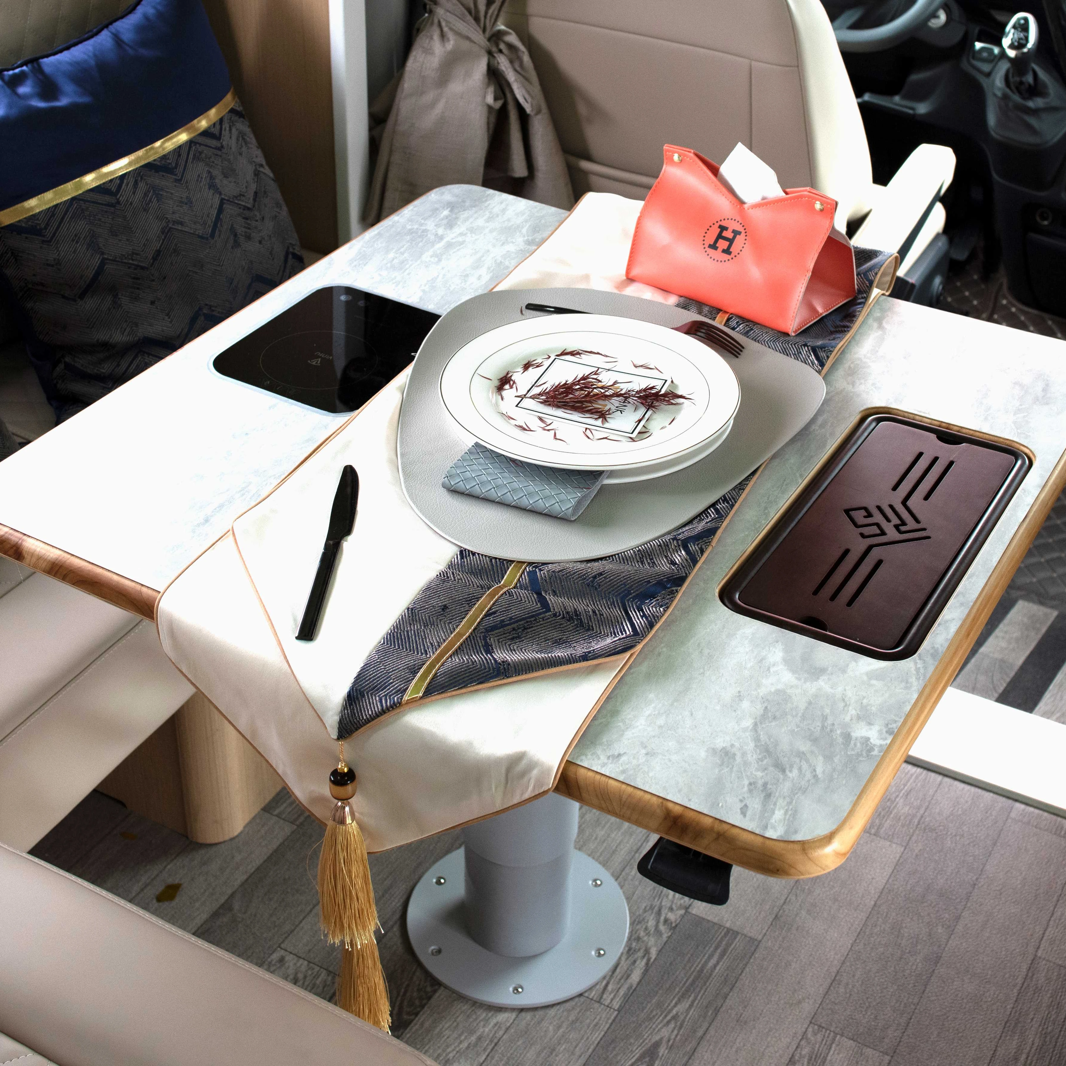 Reliable Silver Gray Aluminum Lifting Table Leg With Four-way Translation Frame For RV