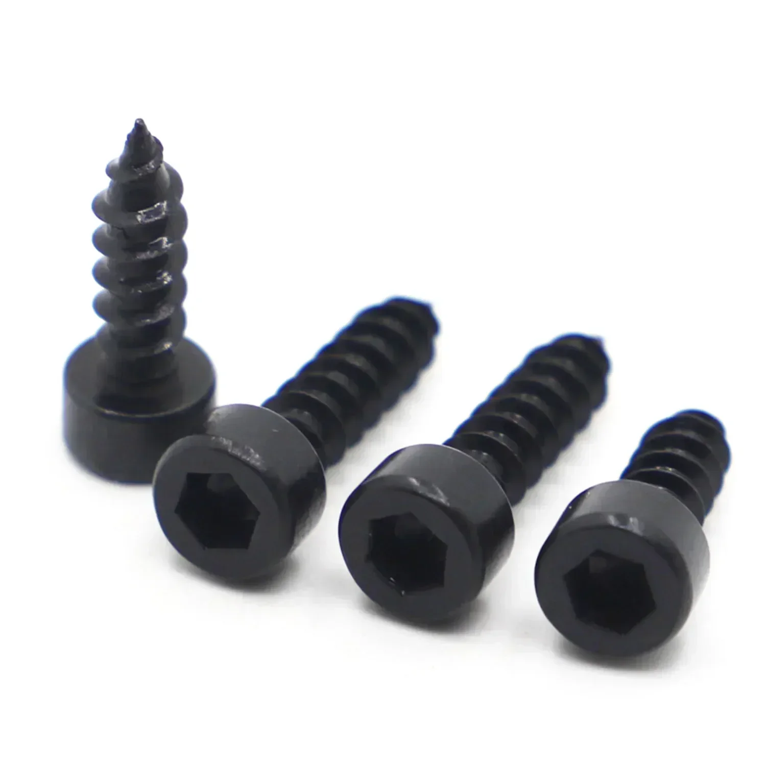 

15-50pcs M2 M2.6 M3 M3.5 M4 M5 M6 Grade 8.8 Black Carbon Steel Hex Socket Hexagon Cap Head Self Tapping Screw Allen Head