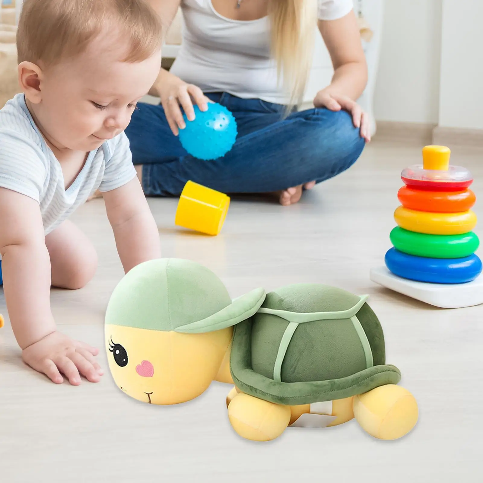 Tartaruga marinha de pelúcia, tartarugas de pelúcia com chapéu, boneca fofa amigável à pele, companheiro de viagem para chá de bebê, tema de praia