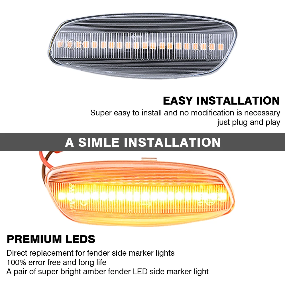 

1 Pair Dynamic LED Side Marker Lights Turn Signal Light Blinker For Citroen C3 C4 C5 DS3 DS4 For Peugeot 207 308 3008 5008 RCZ