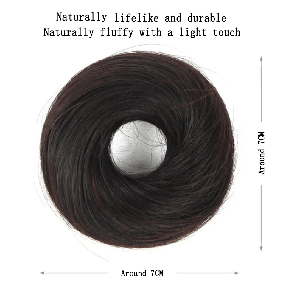 Synthetic Straight Hair Donut Hair Ring Hair Wig Ring Messy Wig Fluffy Natural Wig Flower Bud Headdress Curling Ring