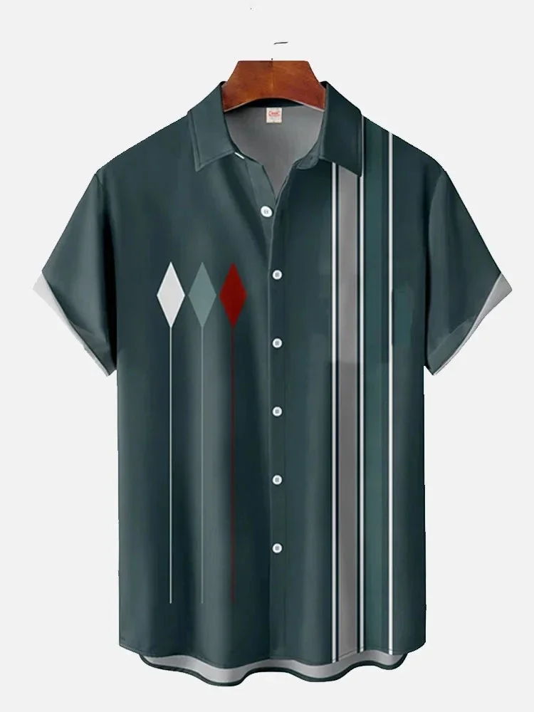 New summer Shirts for self-cultivation, featuring geometric patterns, modern style colorful paintings, football-style shirts