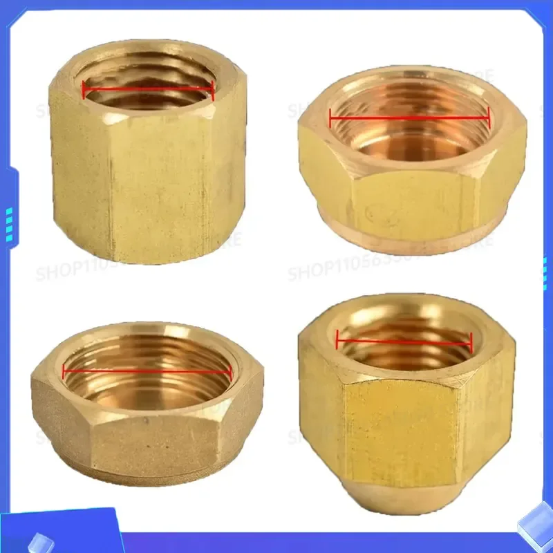 Copper Screw Cap for Air Conditioner External Unit Valve Cap Shut-off Valve Cap 9.8 11 15 17 21 24.5mm Threaded Plug