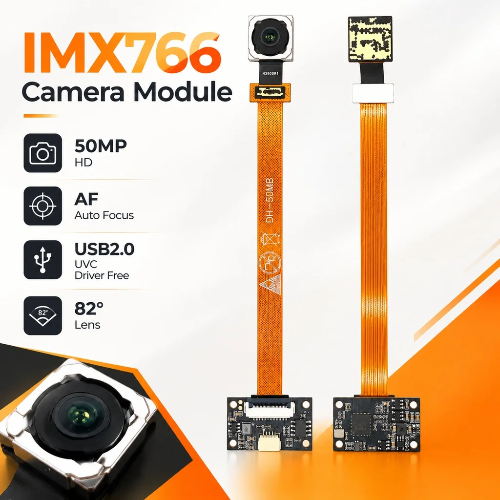 IMX766 Camera Module 50MP Ultra HD AF Auto Focus USB2.0 UVC Driver Free Industrial Camera 82 Degree Lens Image Sensor