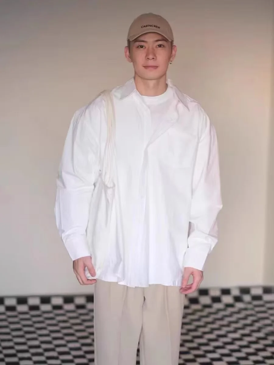 

American Sle Iron-Free Long Sve irt Men's Loose Fit Casual Versatile ket Workwear Thin Outerwear Youth ular