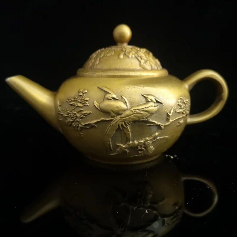 

Antique Style Pure Copper Joyful Teapot Ornament Copperware Copper Sculpture Teapot Wine Pot Tea Pot Home Hotel Tea Ceremony Cra
