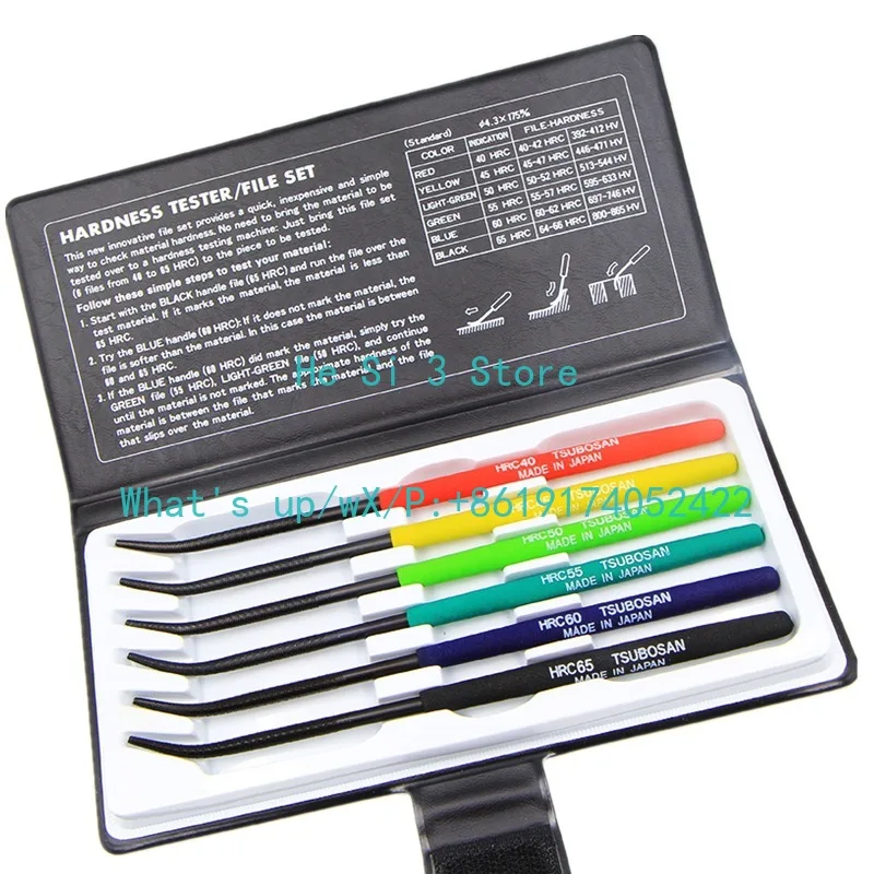 6Pcs Hardness Tester Checker File HRC40-HRC65 Set