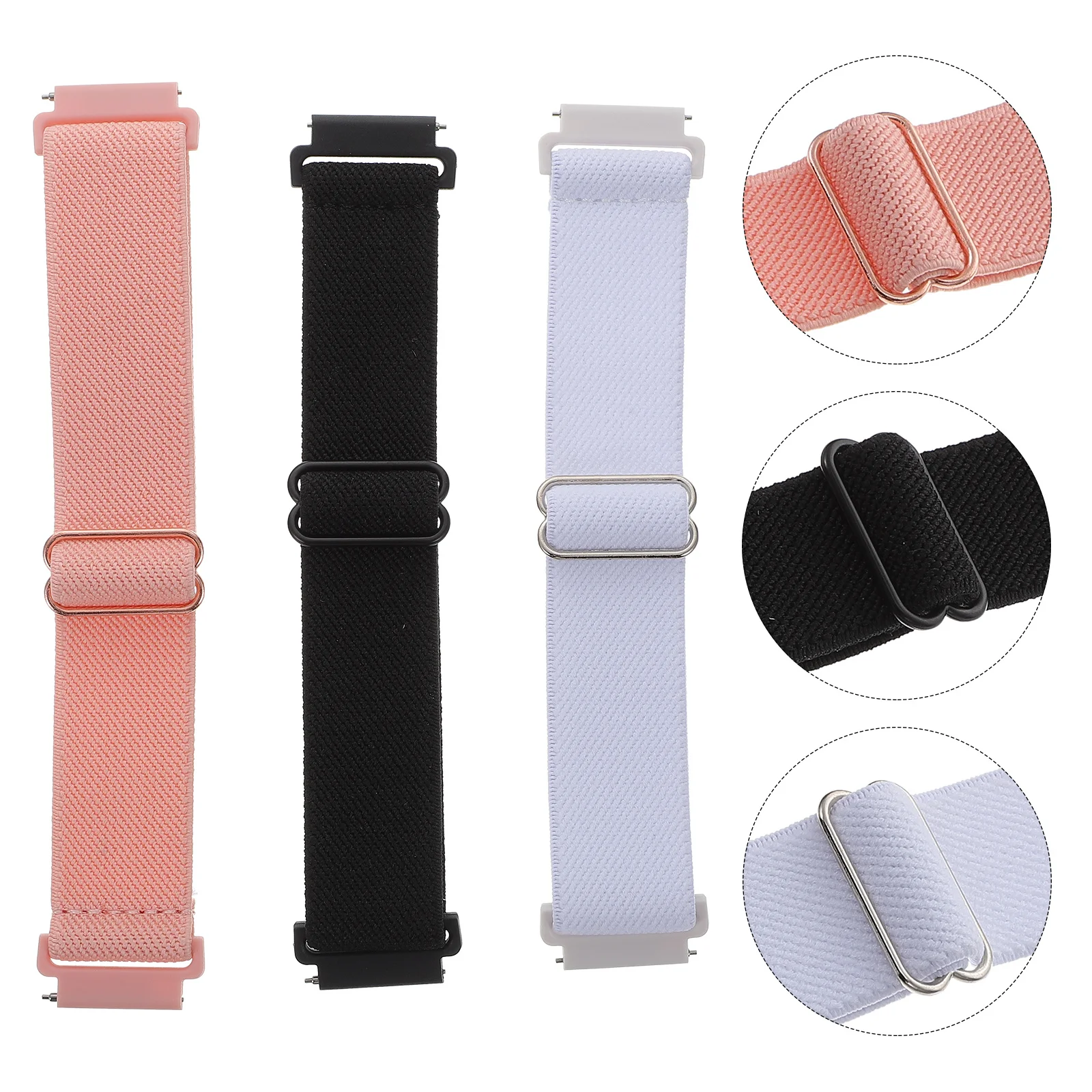 

3Pcs Nylon Adjustable Watch Strap Breathable Durable Replacement Band Comfortable for Smartwatch Wristwatch Smartwatch Strap