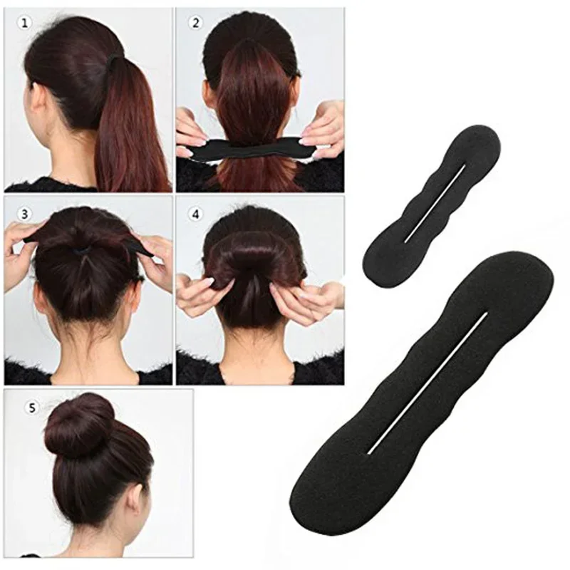 2 pezzi spugna strumento per lo Styling dei capelli creatore di capelli ricci Scrunchie per capelli fascia Twist Donut Bun bigodino donna intrecciare strumenti di acconciatura