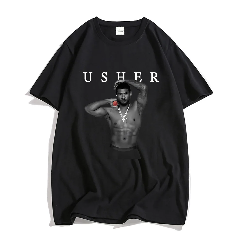 Singer Usherr COMING HOME Album T-shirt 2024 Past Present Future Tour Tshirts Cotton High Quality Unisex Streetwear Summer Tees