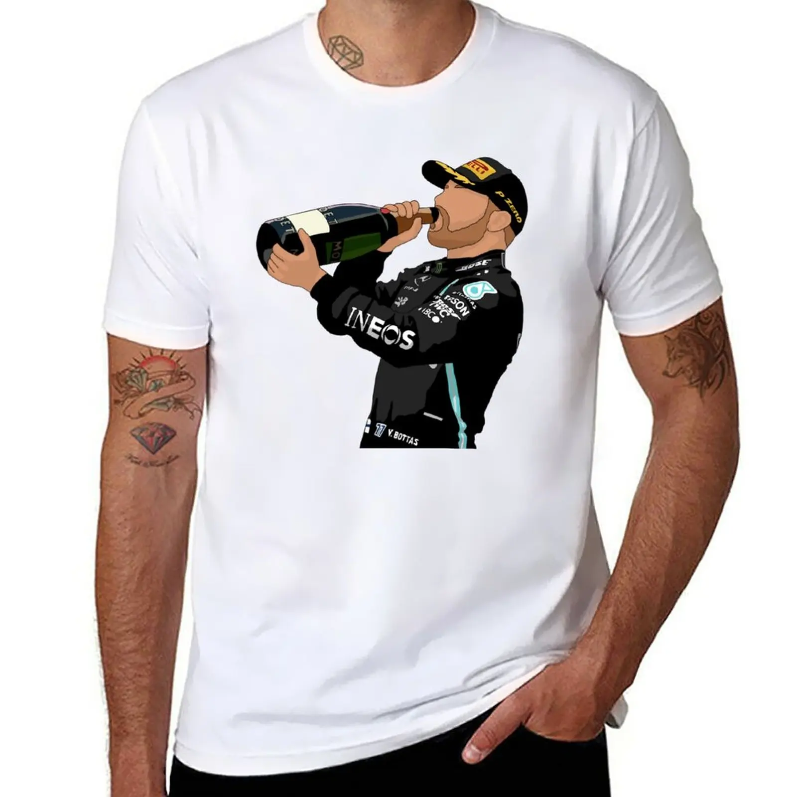 

New Valtteri Bottas T-Shirt black t shirts tops oversized t shirts for men