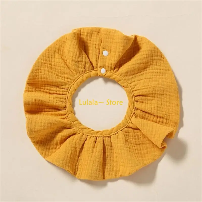 

Y4QA Baby Saliva Towel 360 Degree Round Neck Feeding Bib 4-Layer Gauzes Water Absorbing Drooling Bib Toddlers Burping Cloth