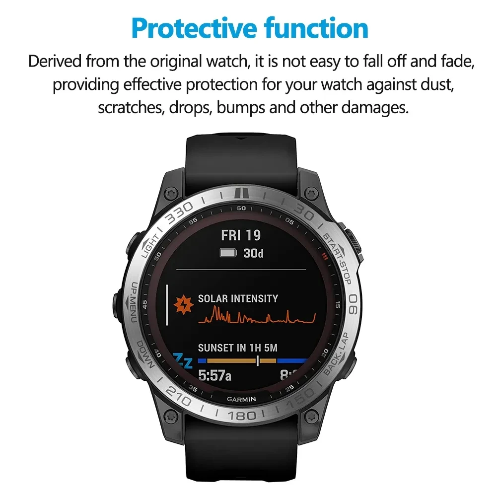 Metal Bezel Ring Time Frame Glass Screen Protector Cover ForGarmin Fenix 7 7X 6 6X Solar Sapphire Smart Watch Protective Case