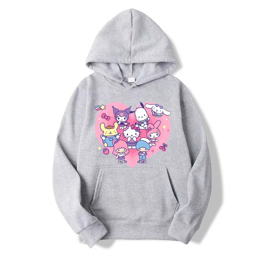 Spring and Autumn My melody And Kuromi Cartoon Anime Women Pullover Tops Spring Autumn Men Sweatshirt Pink Couple Hoodie Clothes