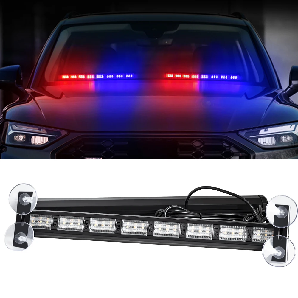 

Car LED Police Lights Strobe Light 12V Emergency Signal Lamps Warning Light Auto Truck Flashing Windshield Flash Lighting 8 Leds
