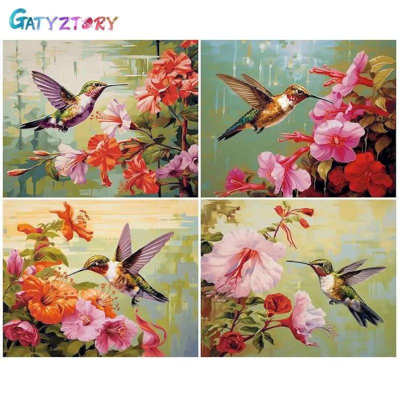 

GATYZTORY Painting By Numbers For Adults DIY Kits HandPainted Animals On Canvas With Framed Oil Picture Drawing Coloring By Numb