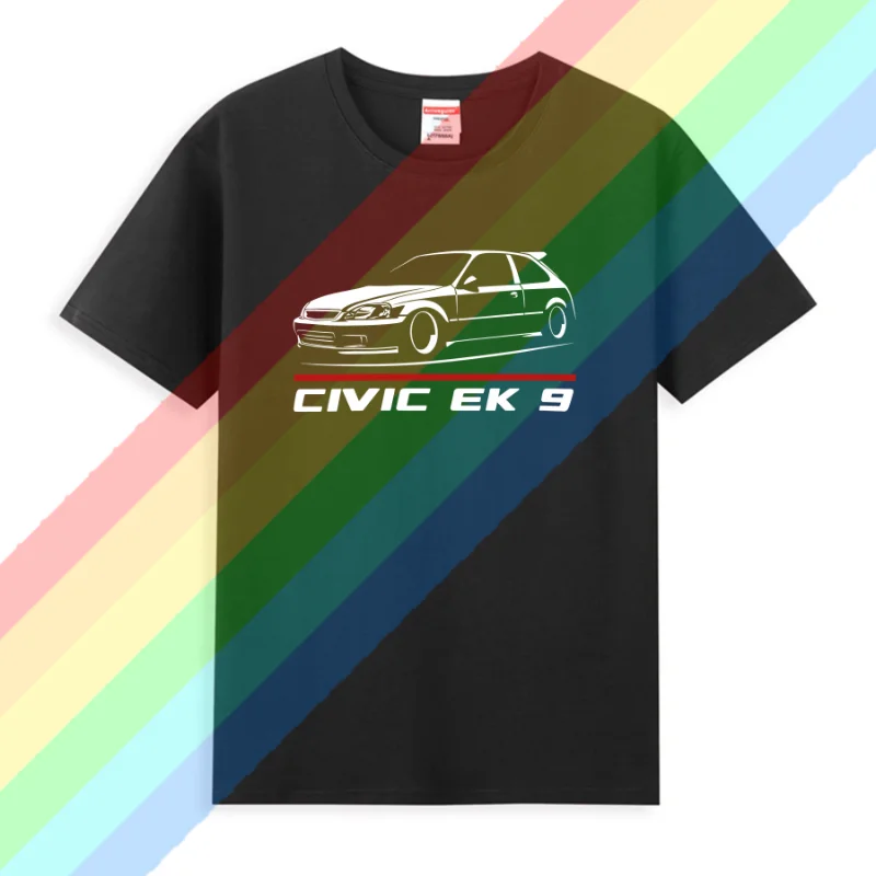 Camiseta informal para hombre, camisa con estampado de Hondas Civic EK 9, regalo de cumpleaños, manga corta, 2024 algodón, S-3XL, 100%