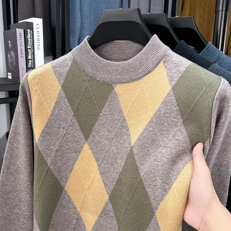 2025 Suéteres masculinos quentes e casuais da moda para outono e inverno