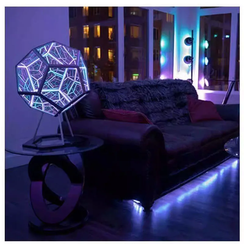 Latest Creative Cool Starry Sky Lamp Dodecahedron Lighting Home Color Body Art Lamp Cube Light Ambient Light Popular