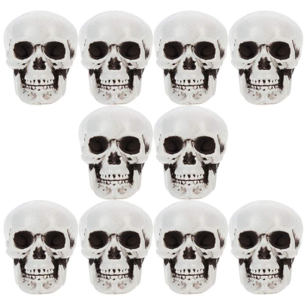 

10 Pcs Skull Props Skeletons Decor Skulls Heads Decorations Ornament Small Halloween