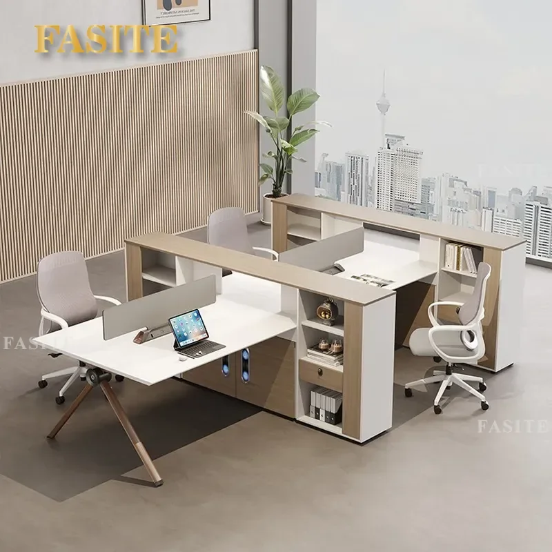 For Simple Modern Office Desk and Chair Combination Financial Accounting Supervisor Workstation Single Double Four Person