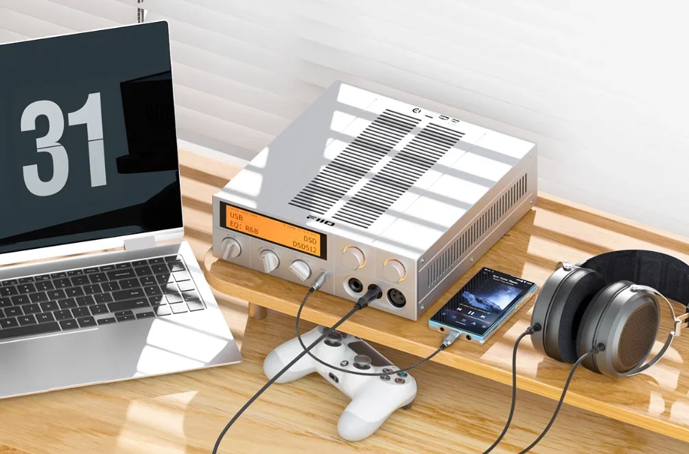 FiiO K17 Desktop Decoding Headphone Amplifier DSP Lossless DSD Headphone Power Amplifier Mesin All-In-One