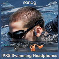 Sanag B77S IPX8 Swimming Earphones Bone Conduction Bluetooth Headphone Choice 64GB Memory MP3 Player Wireless Flash-sale Headset