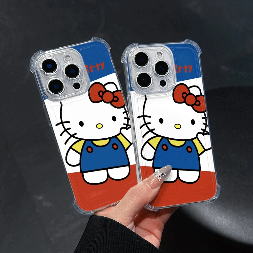 

Чехлы для мобильных телефонов Sanrio для IPhone 15, IPhone 16/15/14/13/12/11/x/xs/xs Max Girl, прозрачный чехол для телефона Hellokitty, защита от падения
