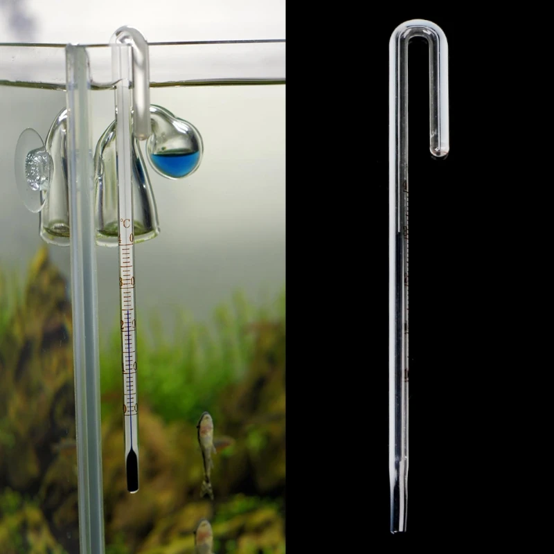 Aquarium Glass Thermometer Easy to Read High Precise Measure Temperature for Wall Mounted Space Saving Supplies