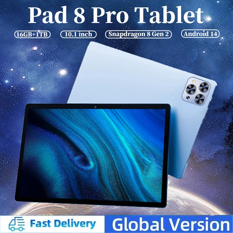 Pad 8 Pro Tablet PC 10.1 inch Android 13 Global Version Snapdragon 8gen2 16GB+1024GB 10000mah 5G Dual SIM WIFI HD Screen Tablets