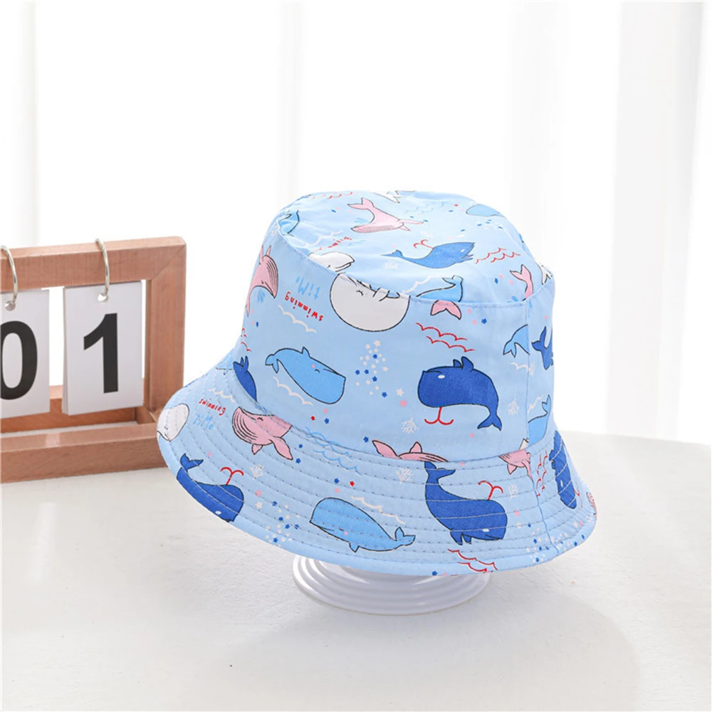 Kids Caps Cotton Cartoon Dinosaur Printed Baby Bucket Hat Soft Unicorn Spring Summer Panama Hats Space Boys Girls Beach Cap