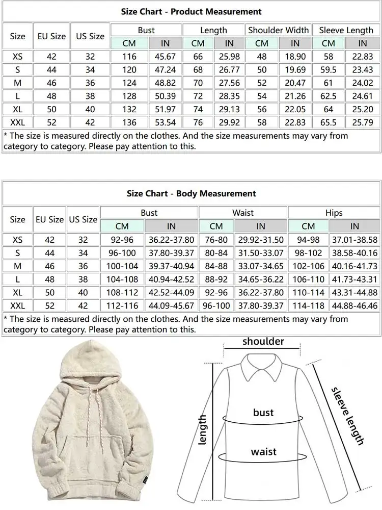 ZAFUL Solid Hoodie for Men Fluffy Sweatshirts Fall Winter Streetwear Pullover Basic Unisex Hooded Sweats Jumper with Pocket